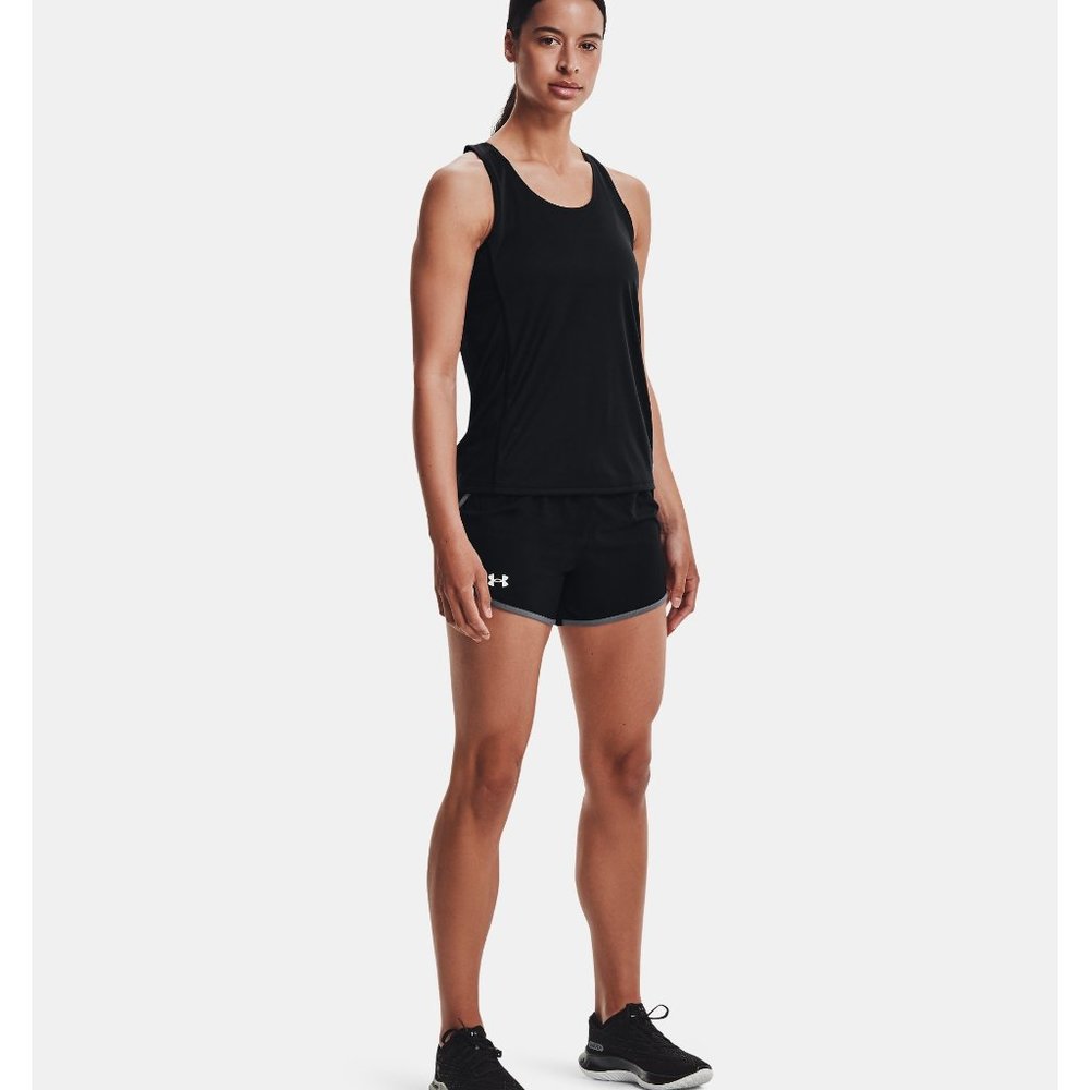 NWT Womens Size XXL Under Armour Black Fly-By 2.0 Workout Shorts